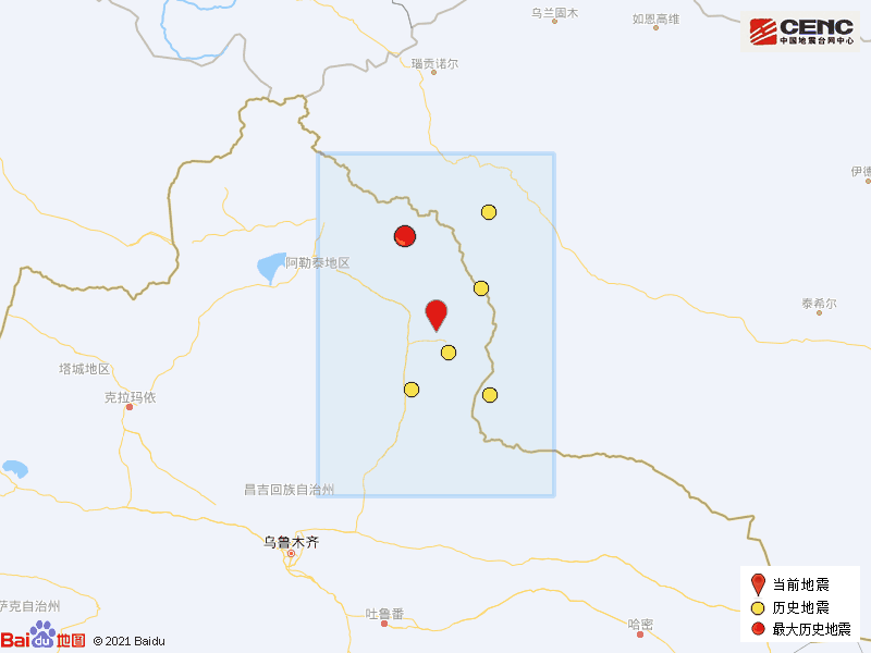 新疆阿勒泰地区青河县发生30级地震