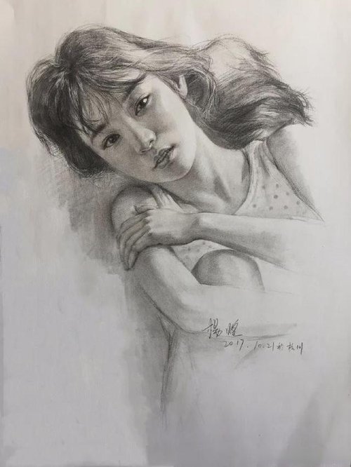 杨煌老师的美女素描一系列这真人怕是个仙女吧这画中的人物都这么唯美