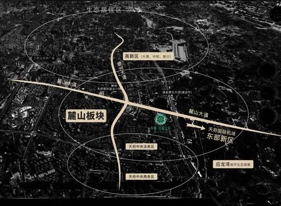 麓山板块地理位置示意图(非比例制作) 来源:万科·星耀天府