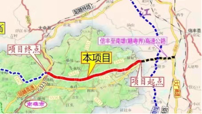 即将开通的雄信高速公路在距篛过约1.