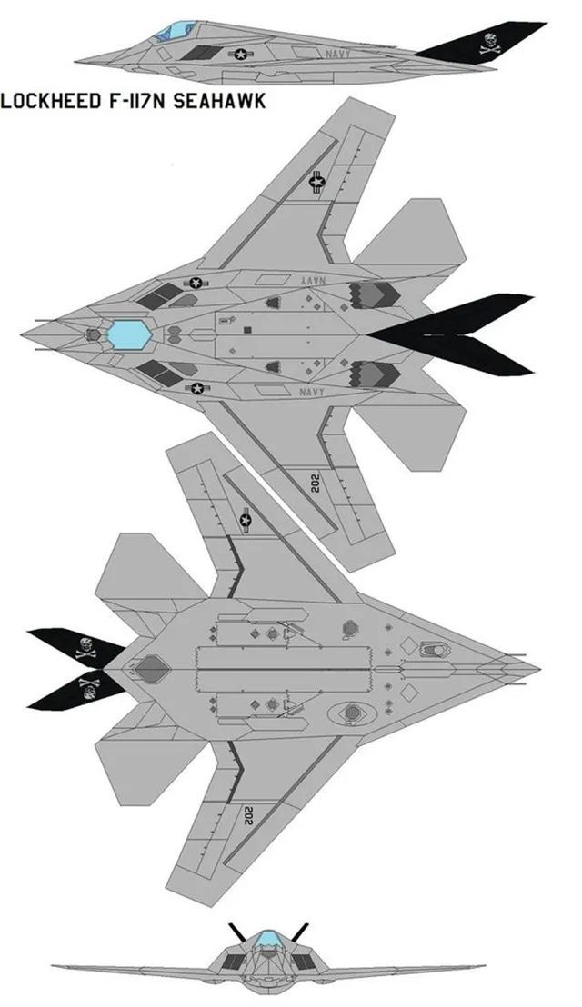 美国f117n舰载隐身战斗机败给f35的改装机型