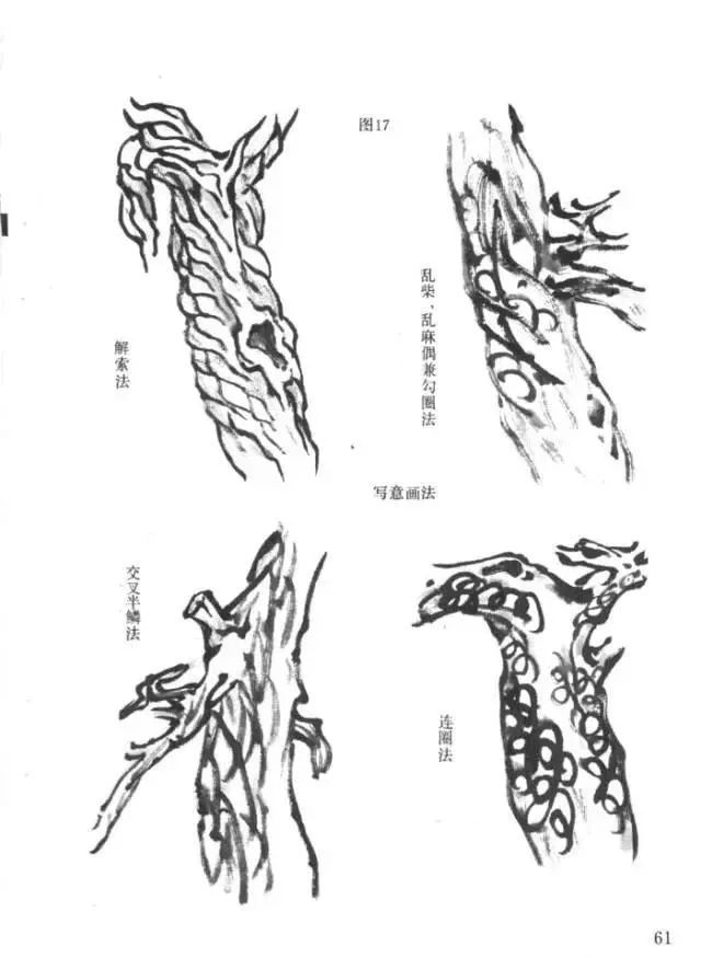 书画联盟丨松树画法教程松皮的画法