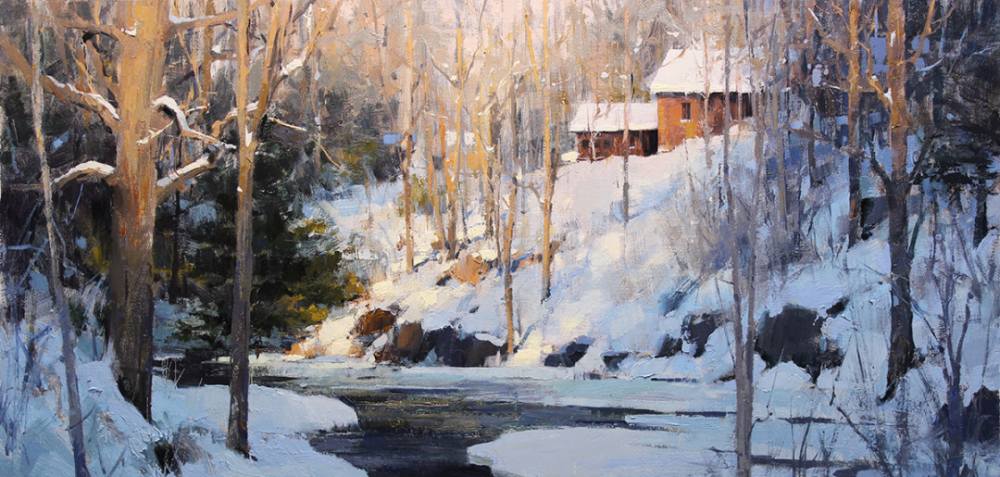 mark boedges风景油画欣赏,雪的世界