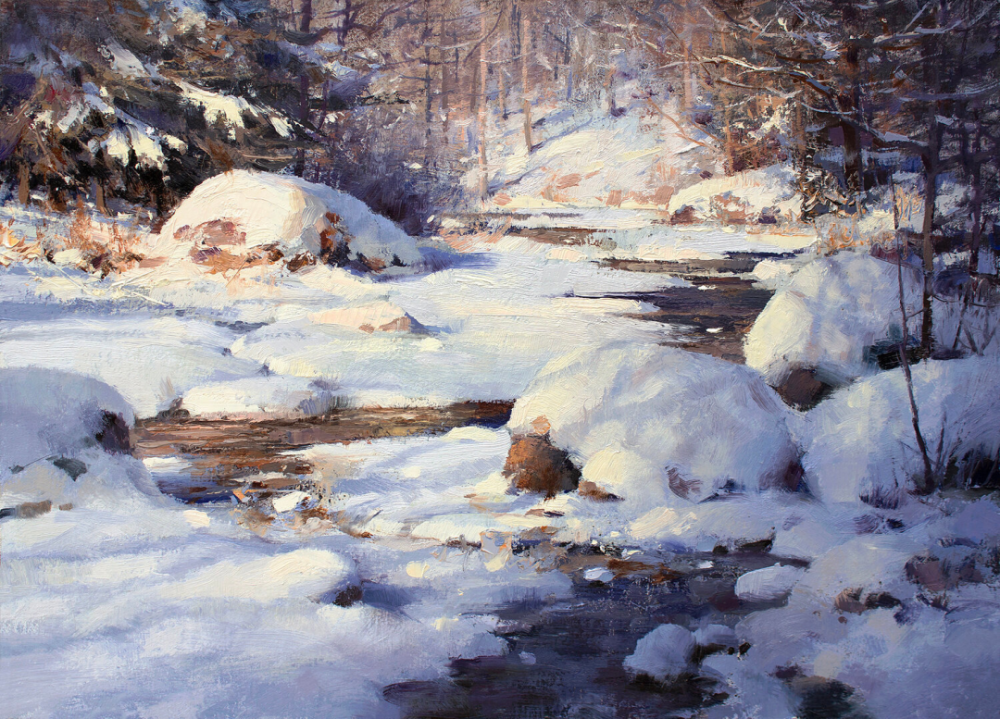 mark boedges风景油画欣赏,雪的世界