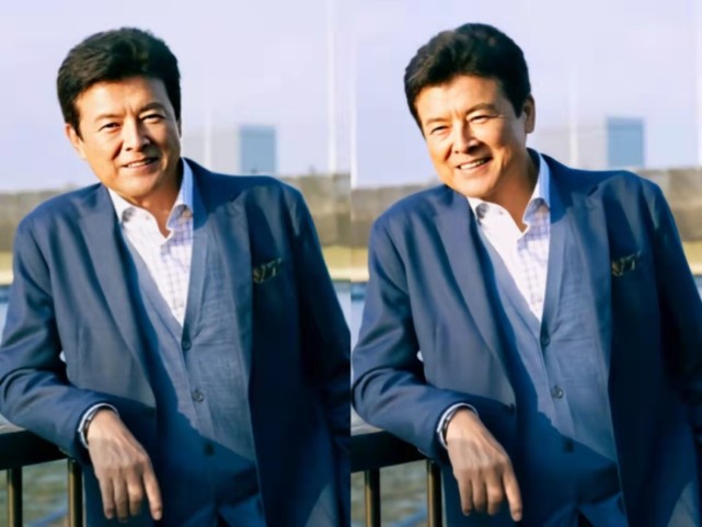 69岁三浦友和发量让人羡,"三明治"叠搭把西装穿得好儒雅,真潮