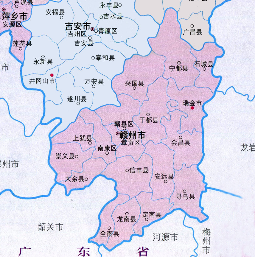 吉安,抚州三市交界处,县域面积4053平方千米,是赣州第一大县,江西省第