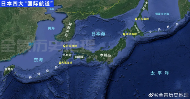 其实俄军太平洋舰队前出太平洋,有三条行动通道:一是南下从对马海峡