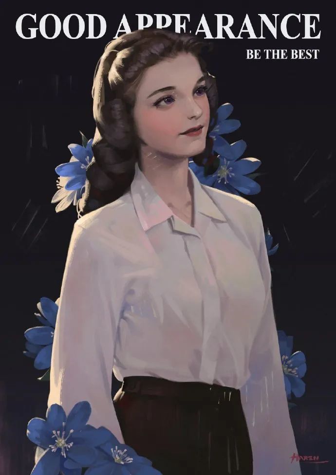 画中的复古女郎复古又时尚,俏丽又性感~韩国插画师,插画作品多为女性