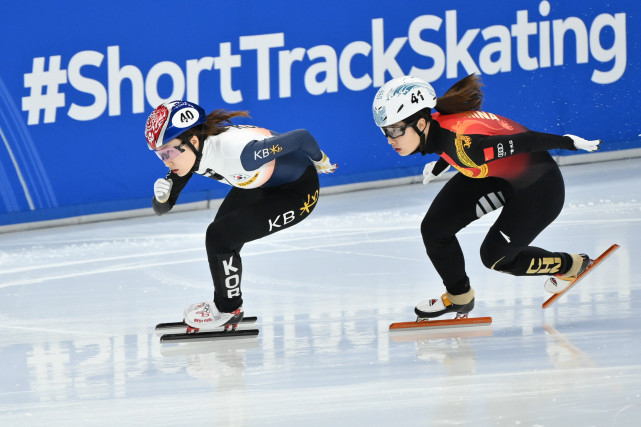 (体育)短道速滑——2021/2022国际滑联短道速滑世界杯(北京站)女子500