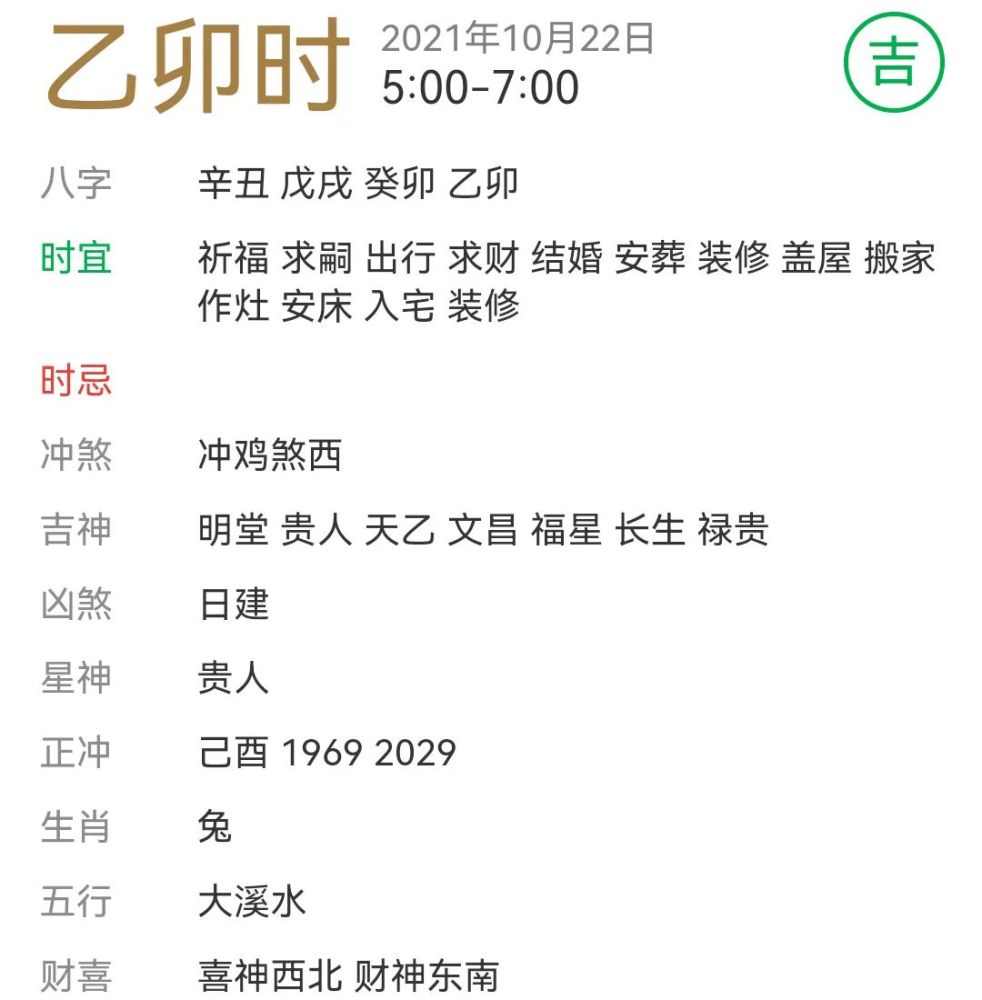 每日宜忌老黄历2021年10月22日