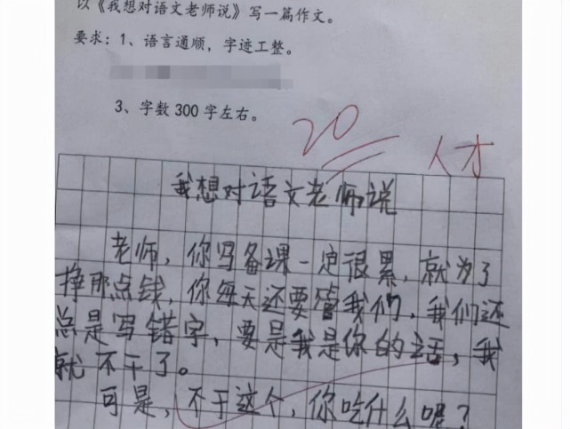 老师:是个人才老师在给小学生批改作文的时候,都可能忍不住哈哈大笑