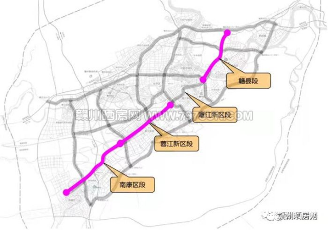 赣县区|快速路|赣州|贡江|赣南大道|中国十九冶集团