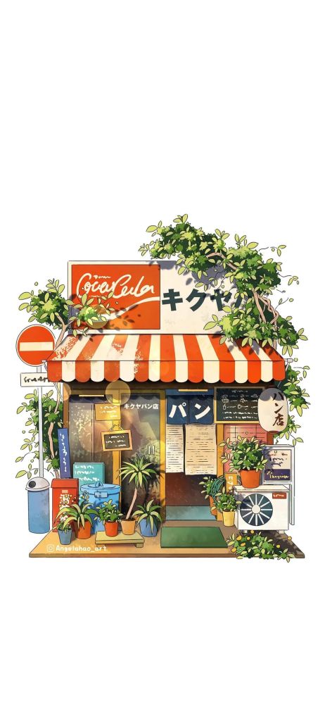 壁纸|治愈系手绘街边小店