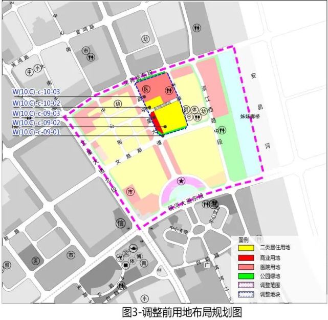 调整内容涉及《绵阳市安州区河西片区控制性详细规划》中w(10