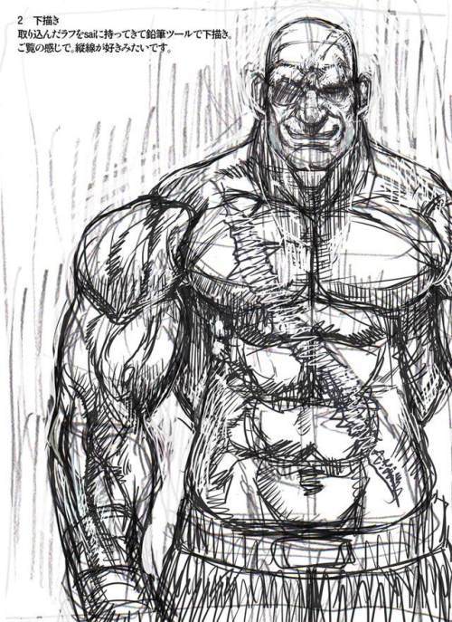 肌肉猛男怎么画?健身肌肉猛男画法教学