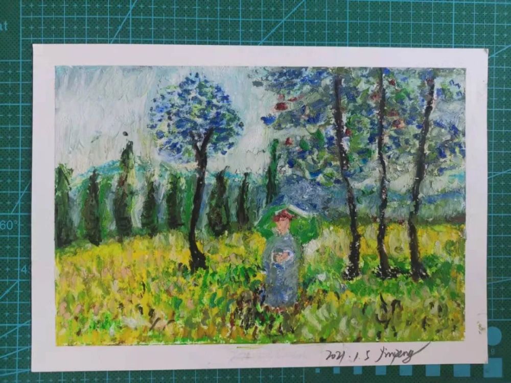能画出这种风格的油画棒,不是小朋友玩的那种哦,而是软性油画棒,也叫
