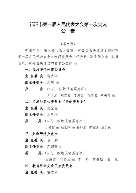 祁阳市新一届人大,政府等领导班子选举产生