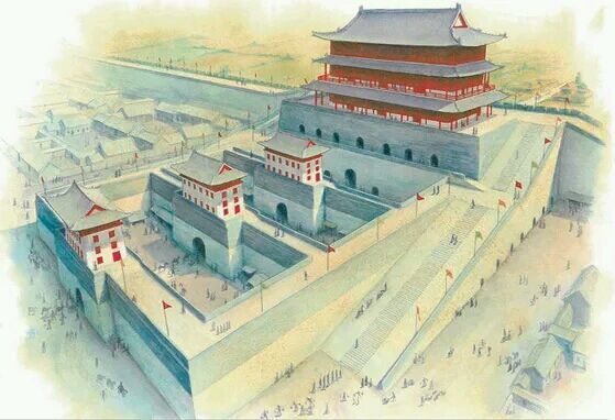老北京由宫城,皇城,京城三个城圈格局构成,其城与门都