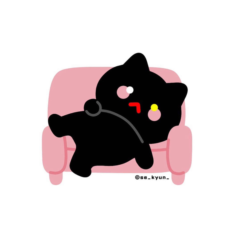 一组小黑猫头像表情包