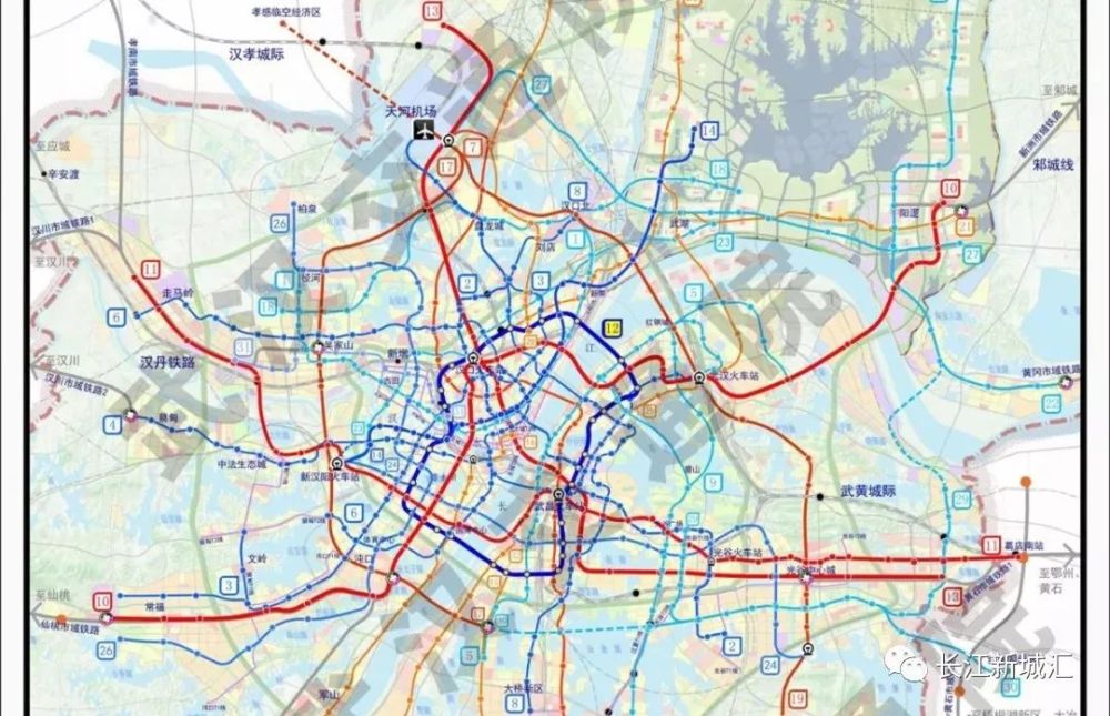 17,30,20,19号线建成后,将形成武汉地铁大环线.