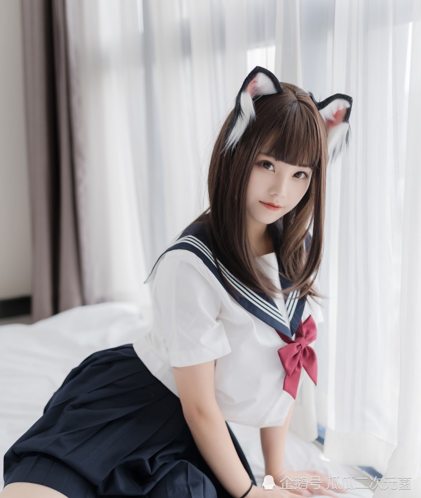 cosplay欣赏丨jk制服·猫耳少女丨等待朝阳还未升起时