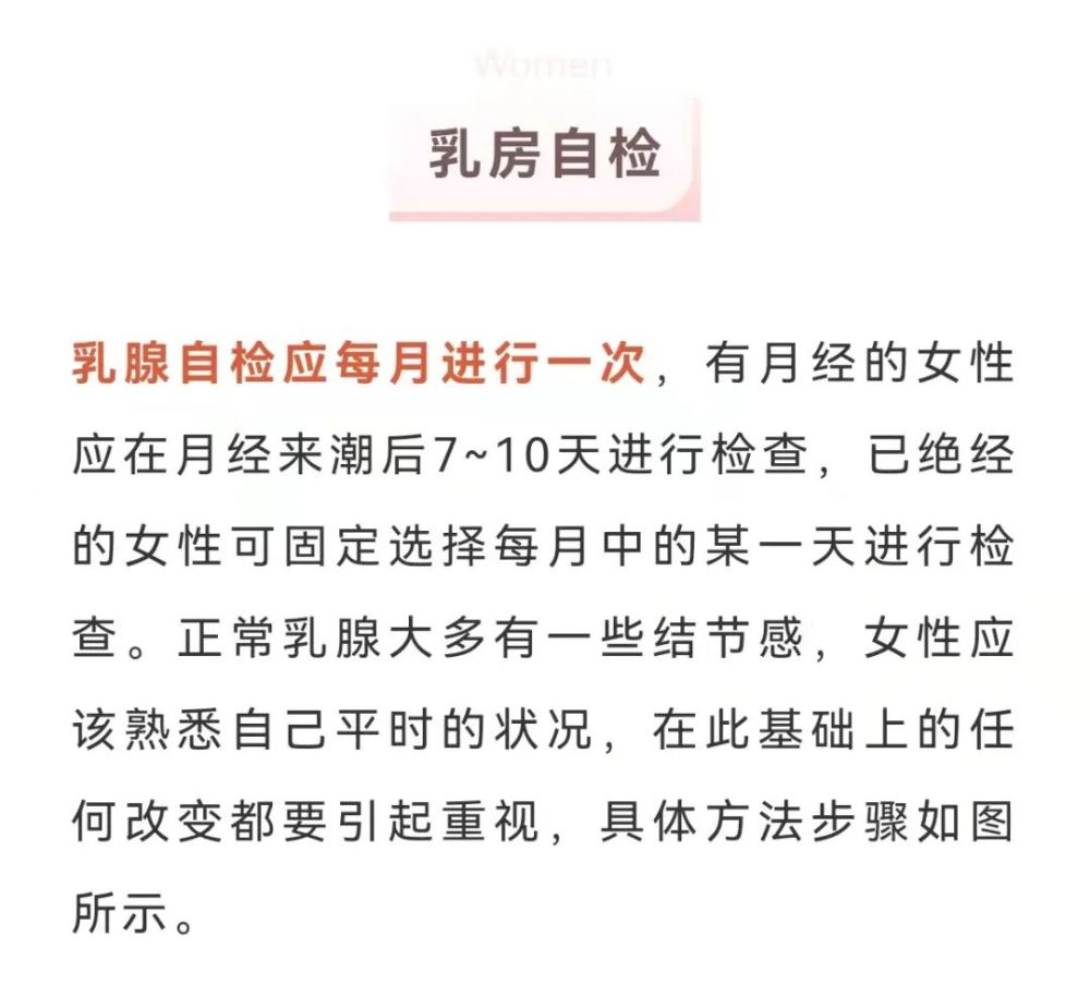 关爱女性为自己或身边的女性朋友收藏乳腺癌自检方法