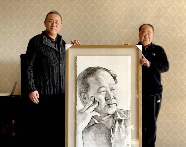 杜建奇教授赴京,为中国首位诺贝尔文学奖获得者莫言先生赠送画像