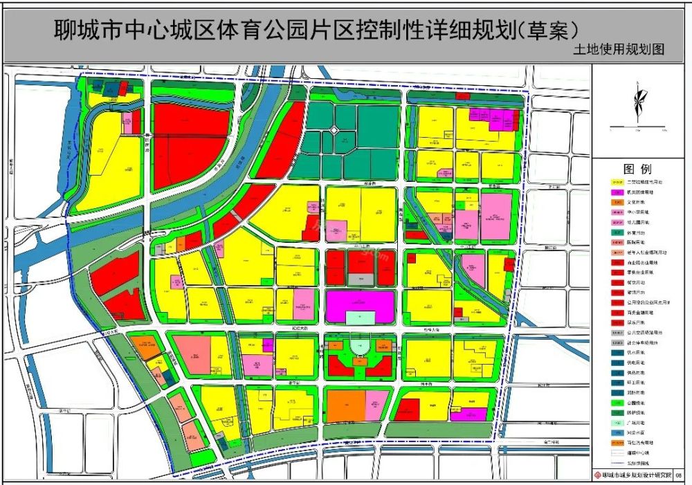 聊城市中心城区体育公园片区规划方案公示北起湖南路东至光岳路