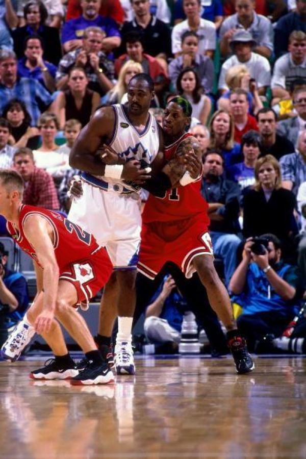 nba冷知识:98年总决赛,马龙有没有被罗德曼防住?数据