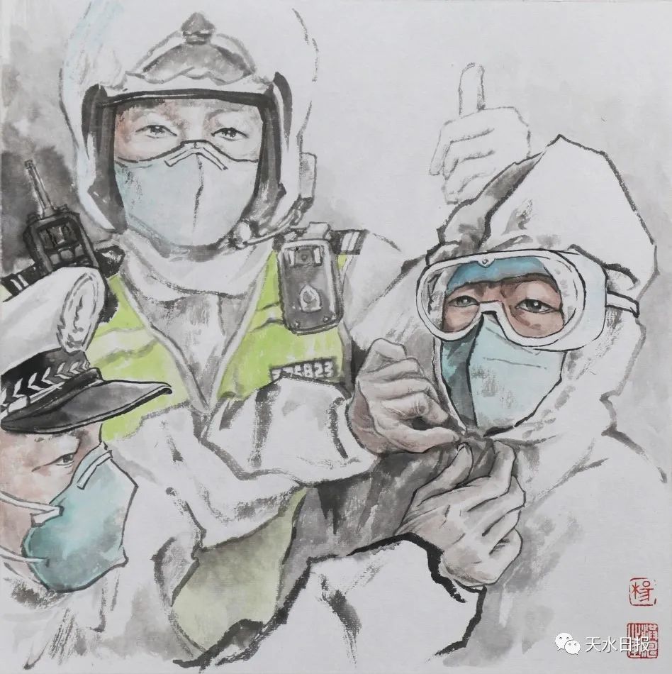 防疫抗疫主题书画作品展示
