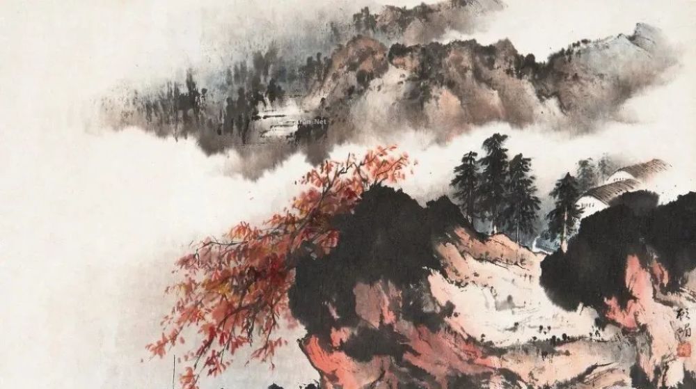 这女明星画家的山水画,柔美的朦胧意象,才貌双全!
