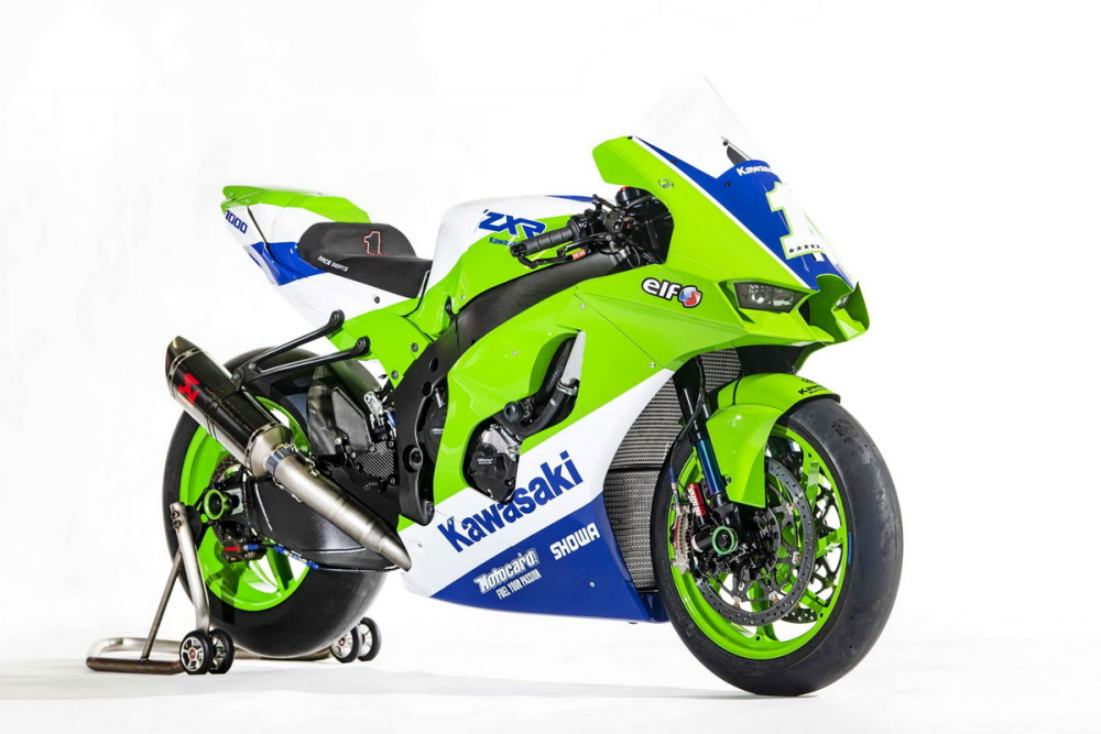 kawasaki创立125周年纪念图案的wsbk赛车