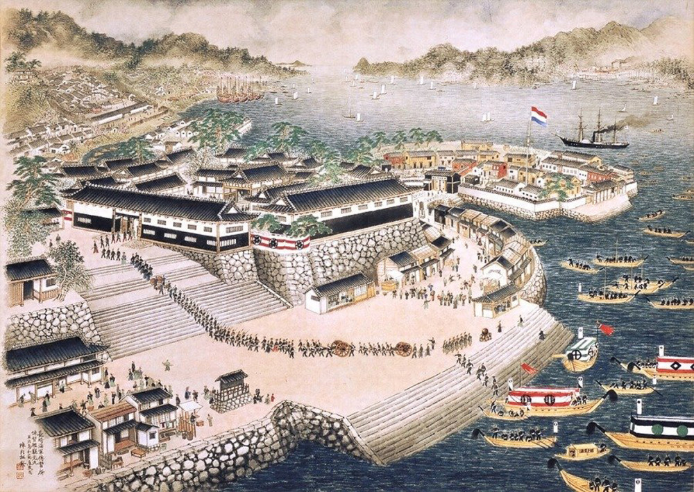 1641年,作为贸易窗口的平户商馆被幕府强令转移到了长崎的出岛.