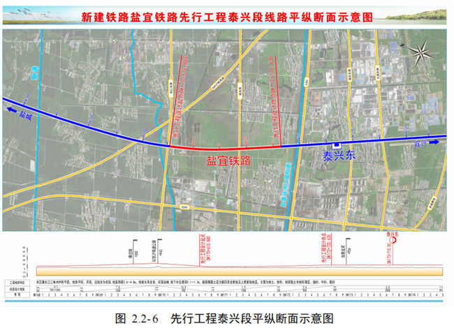 在建斗沙路,而后采用5500m半径绕避便仓镇规划的盐城师范学院,上跨新