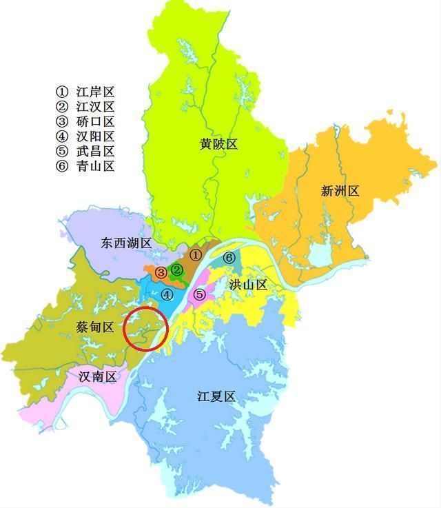 汉阳区,武昌区,青山区,洪山区,东西湖区,汉南区,蔡甸区,江夏区,黄陂