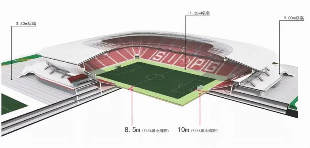 浦东足球场的定位是能够满足国际a级比赛的专业足球场,未来还将承办