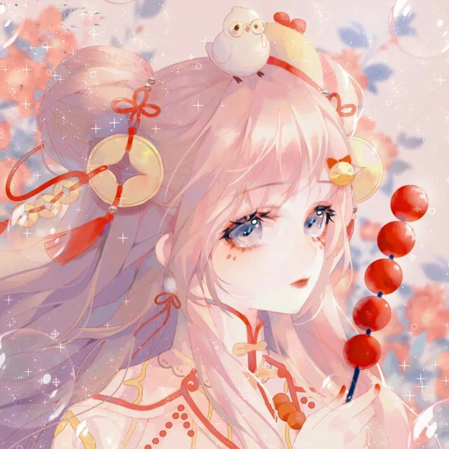 古风少女头像|手绘|落落晨星,斜雨竹林,皆不如姑娘动