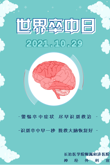 尽早识别救治宣传口号识别卒中早一秒,挽救大脑恢复好2021年"世界卒中