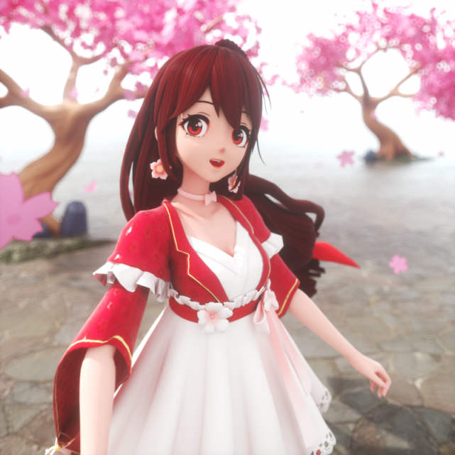 十一月壁纸中国风少女の花小楼