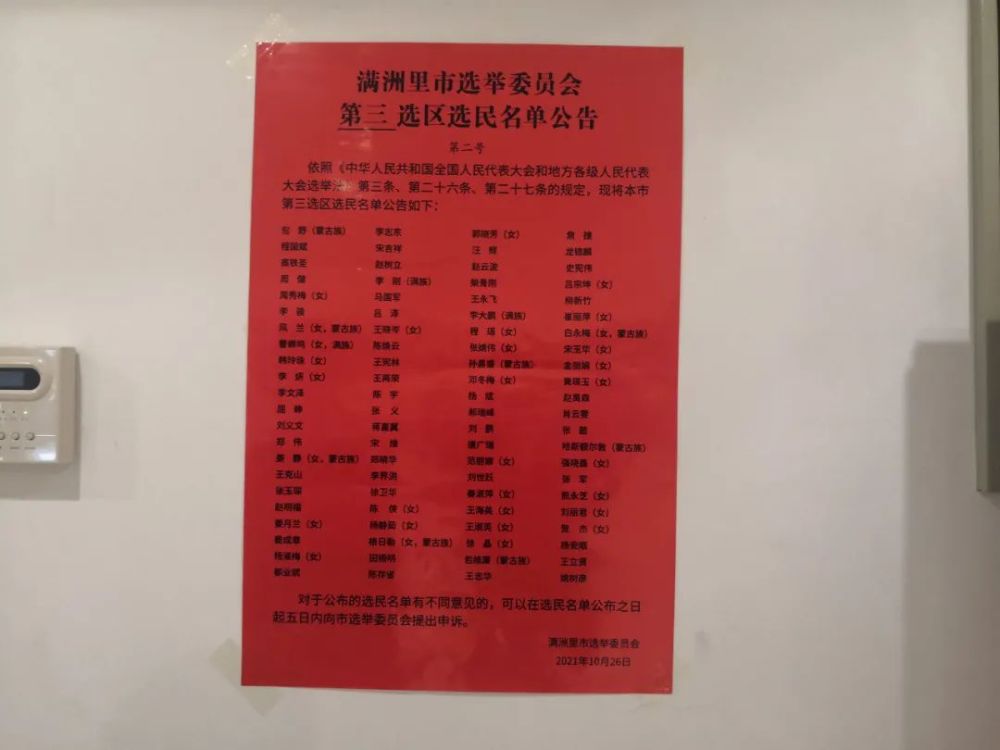 【换届进行时】我市人大换届选举选民名单张榜公布