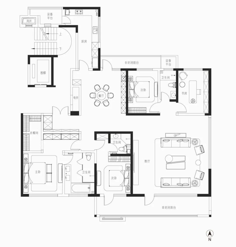 玖玺改善型大平层赏析:建面约249-295㎡宽居大宅!