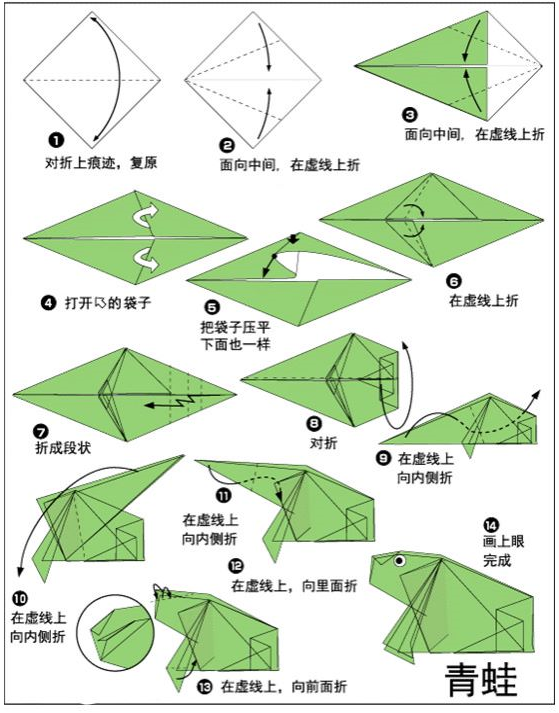 手工折纸37:立体青蛙呱呱呱,亲子手工做起来,图解简单