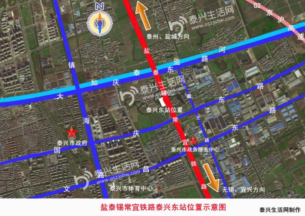 泰州铁路拟按照高铁标准进行规划建设,项目北起盐泰锡常宜铁路泰兴站