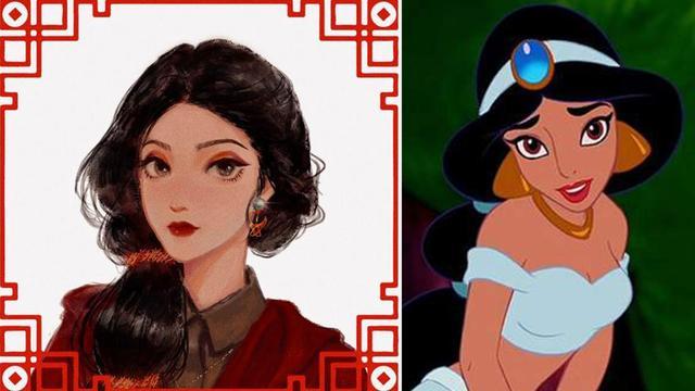 当迪士尼公主穿上中国风服装花木兰很飒爱丽儿成第一美女