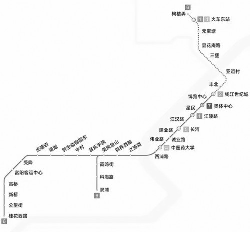 杭州地铁6号线二期即将开通配套5条地铁接驳公交线方便沿线居民出行