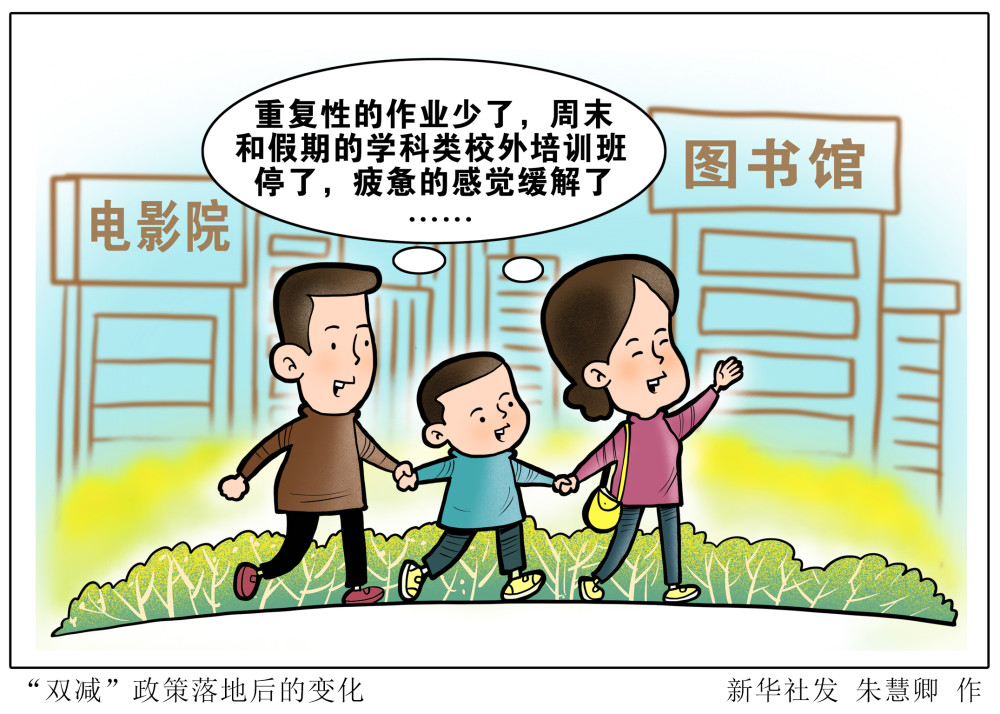 (图表·漫画)【教育】"双减"政策落地后的变化