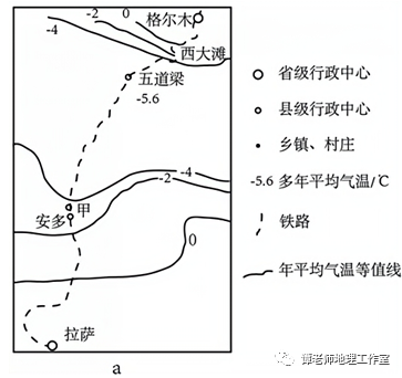 (2)图a所示甲地比五道梁路基更不稳定,请说明原因.