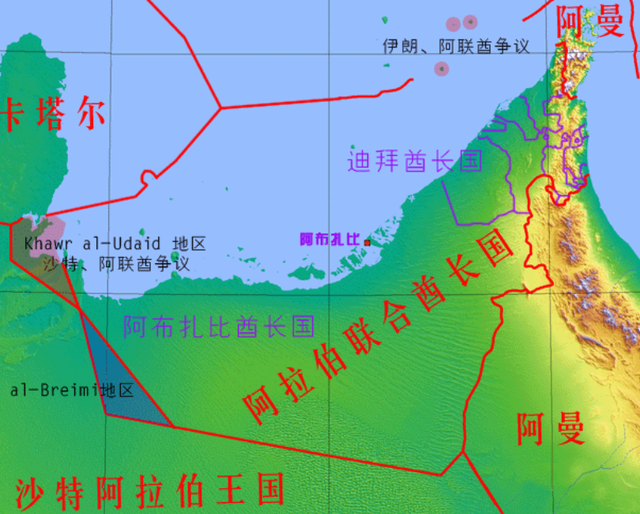 沙特和阿联酋交换土地让卡塔尔失去了一个邻国