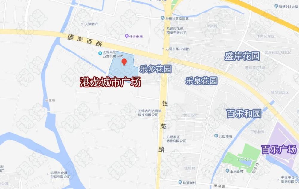 惠山区盛岸西路南侧,钱荣路高架西侧,是 港龙集团入驻无锡的第一个