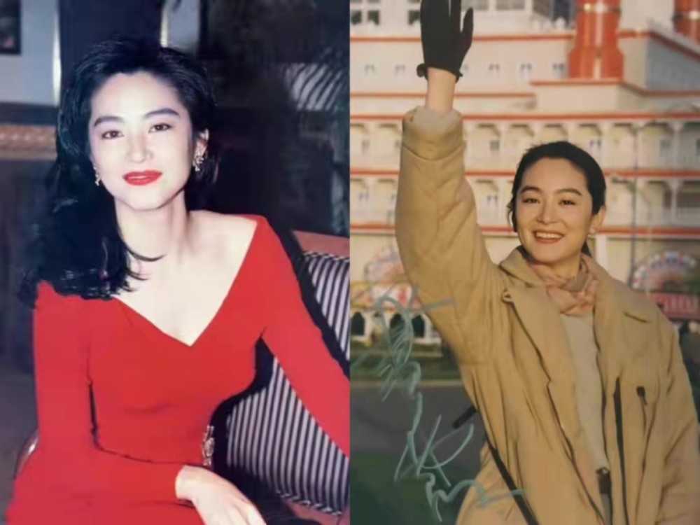 66岁林青霞胖了也好看穿风衣搭毛衣裙优雅保暖真适合微胖妈妈